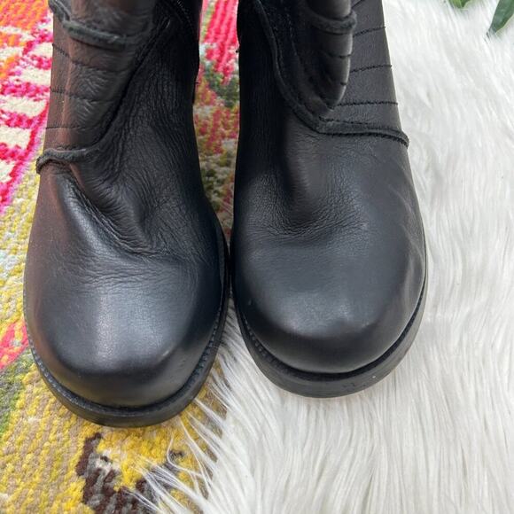 Amazing Vintage Y2K 2000s Candies Black Chunky Platform Leather Heeled Boots 9 - Picture 5 of 11